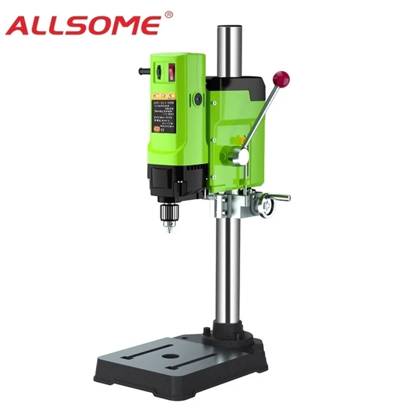 Allome Mini Bench Drill Bench Drilling Machine Variable Hastighet Borrning Chuck 1-16mm för DIY Wood Metal Electric Tools 201225