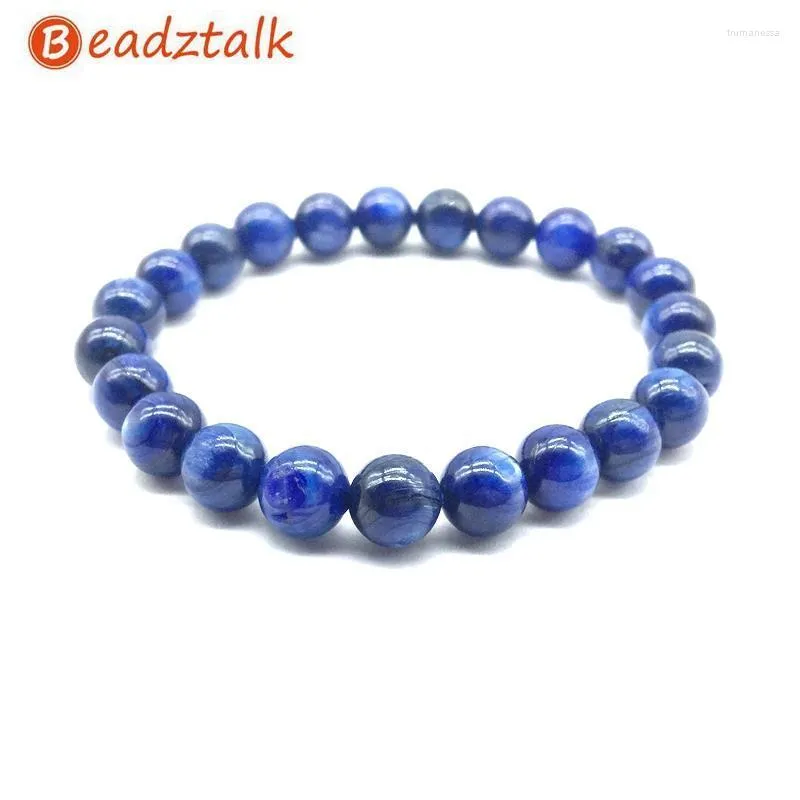 Brins de perles en pierre de Kyanite naturelle de haute qualité, Bracelet en perles rondes lisses de 8 Mm 10 Mm12 pour goutte Trum22