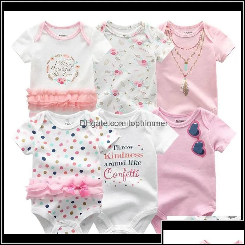 Baby, Kids & Maternity Drop Delivery 2021 Est 6Pcs/Lot Girl Clothe Roupa De Bebes Boy Clothes Baby Clothing Sets Rompers Born Cotton 0-12M