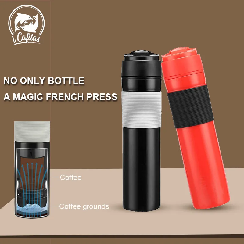 Портуальная кофеварка с переносной печатью Icafilasoriginal Pertable French Press Insuled Travel Mug Premium Group будет лучше 220509