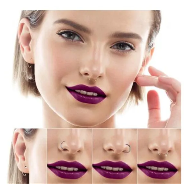 fake c clip lip and nose rings Horseshoe - BCR Septum Stainless Steel Piercing 2PCS The designs are modern and truly distinct Surgical Steel Fake Lip Ring: