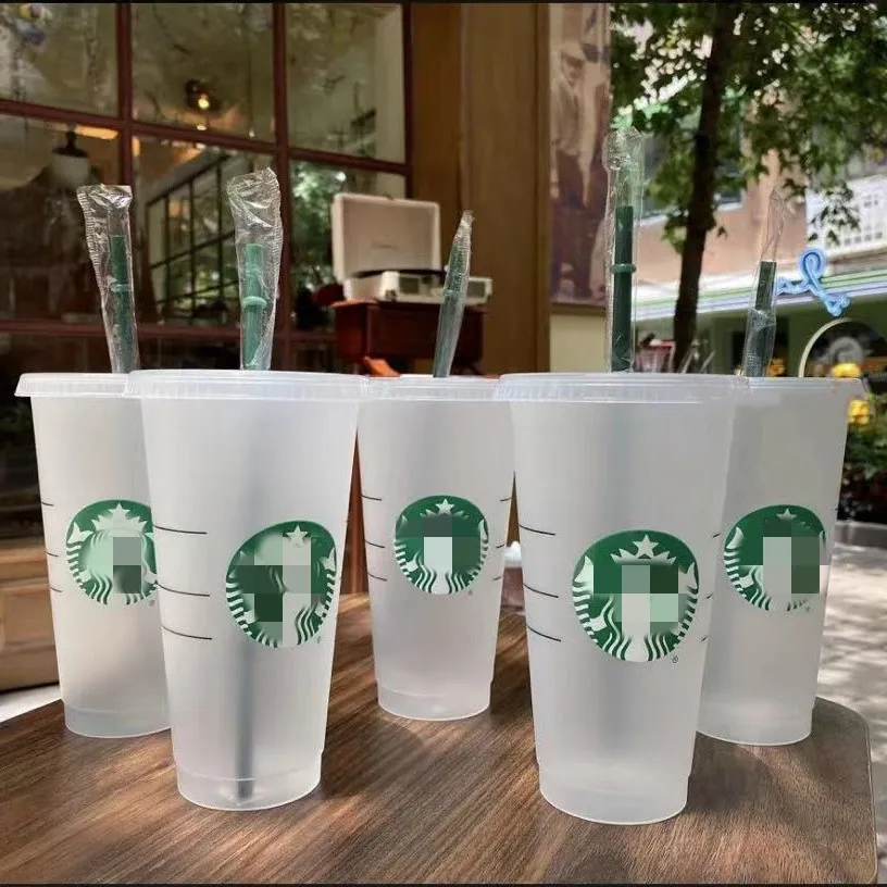 Bicchiere Starbucks di alta qualità 30 pezzi 710ML dimensioni Venti 24 fl oz 20 once tazze con beccuccio Resistente al calore Bere ambientale Angelo Dea Tazza Riciclabile Portatile