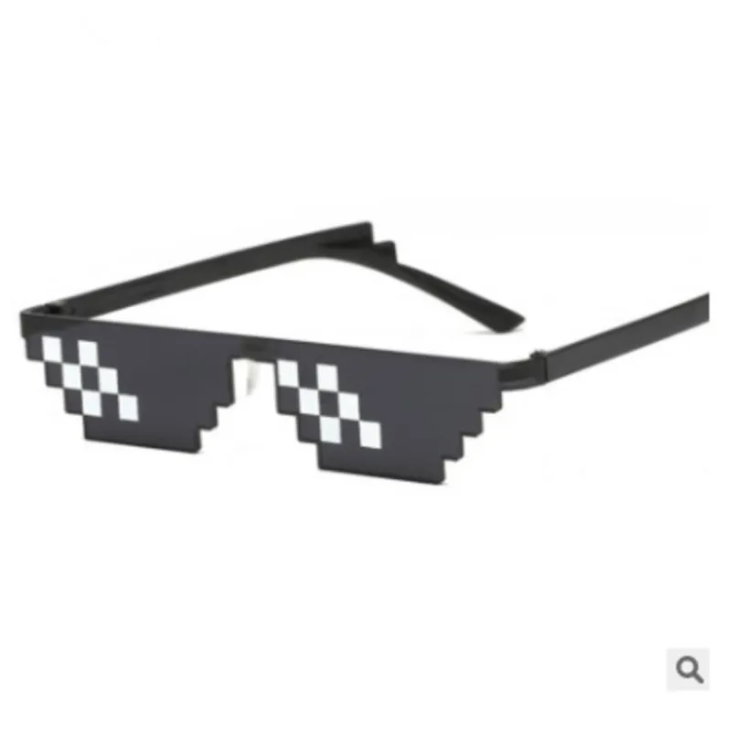 Thug Life Mosaik-Brille, Sonnenbrille für Herren, 8-Bit-Codierung, Pixel, trendig, cool, super Party, lustig, Vintage-Sonnenbrille, 220629