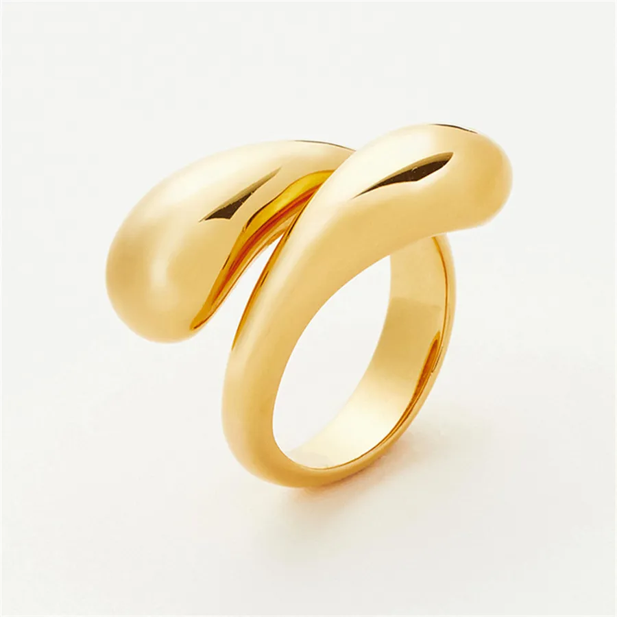 2024 Новое кольцо для объятий с каплей воды, женское модное сложенное универсальное простое кольцо для блоггеров с одинаковыми аксессуарами, ювелирные изделия