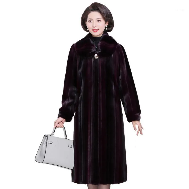 여자 모피 가짜 여성 후드 X-LONG 우아한 플러스 크기 두꺼운 따뜻한 재킷 고품질 겨울 코트 여성 외투