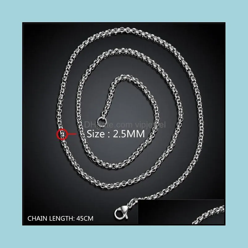 new design stainless steel chain necklace 2.5mm 18-24inches top quality fashion jewelry k5430