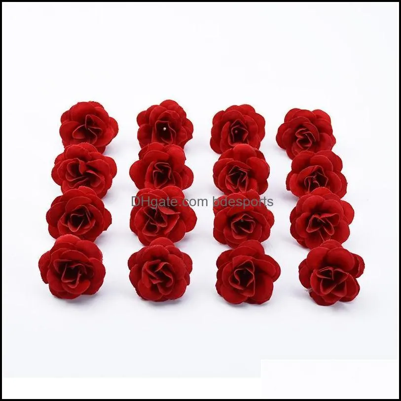 Decorative Flowers Wreaths Festive Party Supplies Home Garden 200Pcs Red Roses Decoration Accessories Wedding Bridal Clearance Christmas A