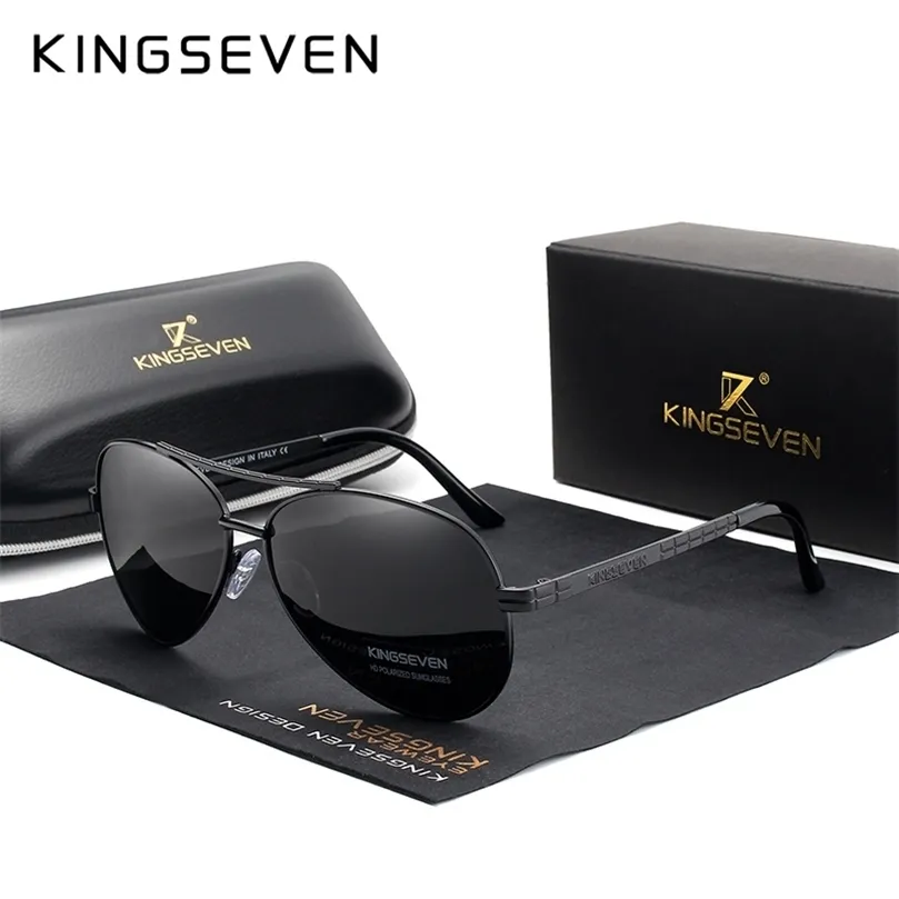 KINGSEVEN Design Авиационный сплав Оправа HD Поляризованные солнцезащитные очки для мужчин UV400 Защита 220616