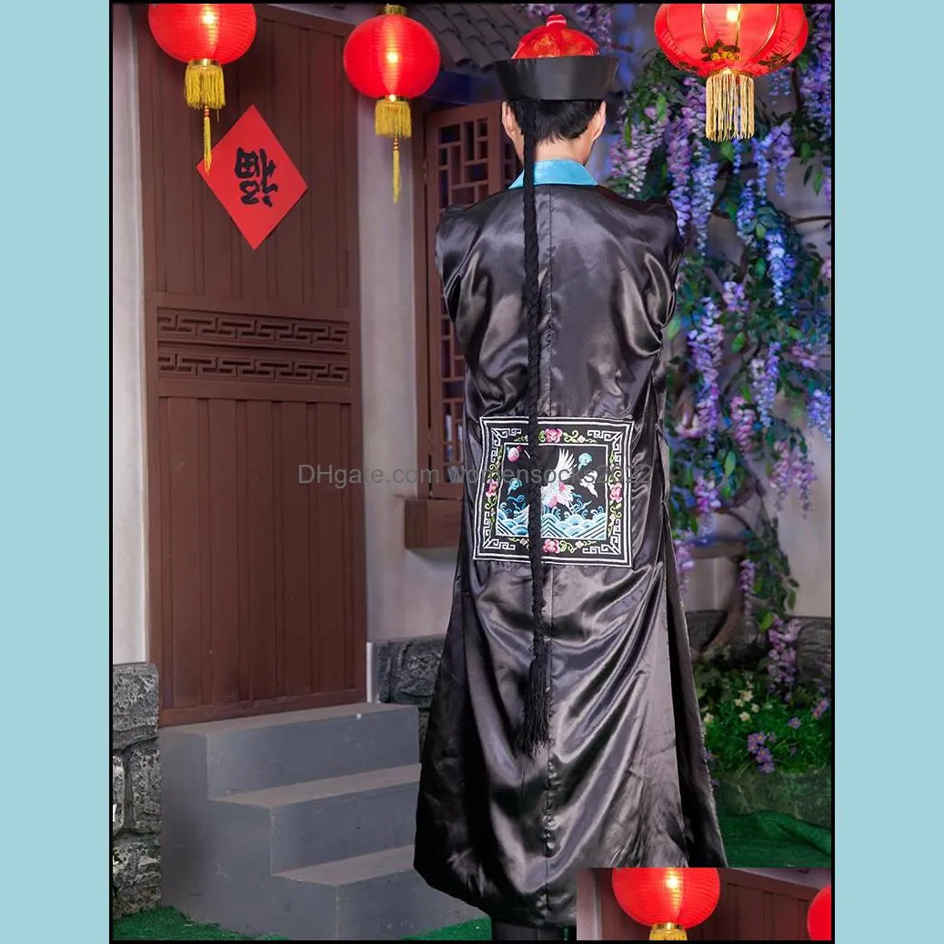 chinese vampire jiang shi clothing halloween horror role-playing cosplay zombie ghost tricky costume soldiers of qing dynasty garment