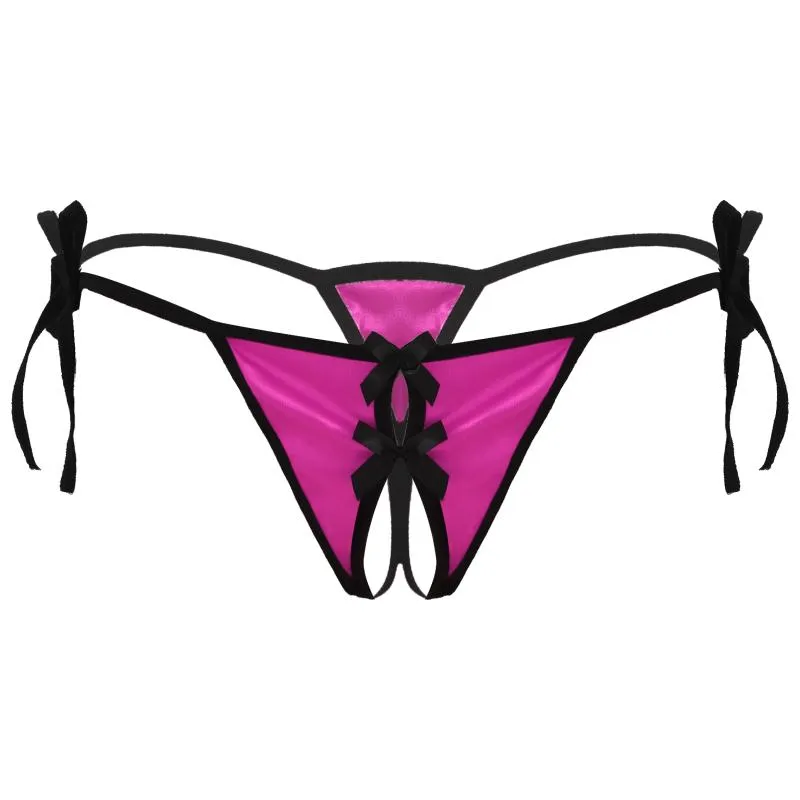 Hommes G-Strings Homme Sissy Crotchless Gay Sous-Vêtements Lingerie Sexy Culottes Culottes Vêtements De Nuit Taille Basse Strings À Lacets T-back Ouvert BuUnderpants