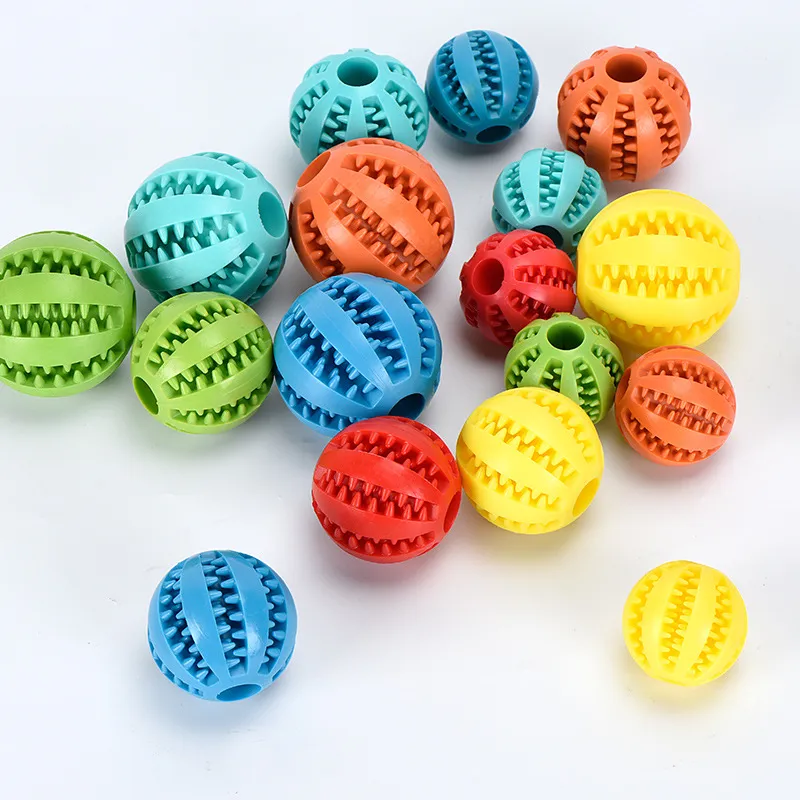 5cm/6cm/7cm pet watermelon ball toys dog toy ball interactive bouncing ball-natural rubber leaking ball-tooth cleaning ball