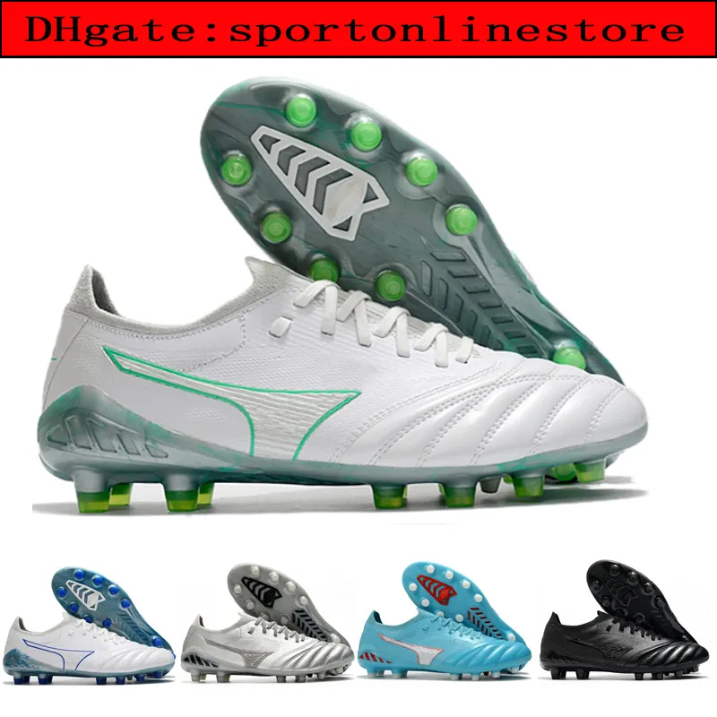 2021 Toppkvalitet Soccer Boots Morelia Neo III Made in Japan FG Mens Cleats Wolverines Dark Football Superlative Pack Sneakers Showpiece Scarpe da Calcio