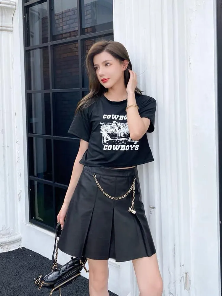 ネット通販 スカートミニレディン22韓国ファッション本革カワイイブラックプリーツハイウエストストリートウェアのメイメルキート 日刊スポーツ Skincompanybrasil Com Br