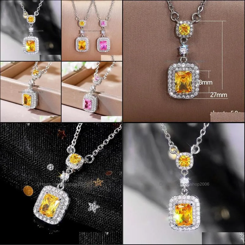 Cubic Zirconia Necklace for Women Fashion Circle Shaped Pendant Trendy Wedding Party Modern Jewelry