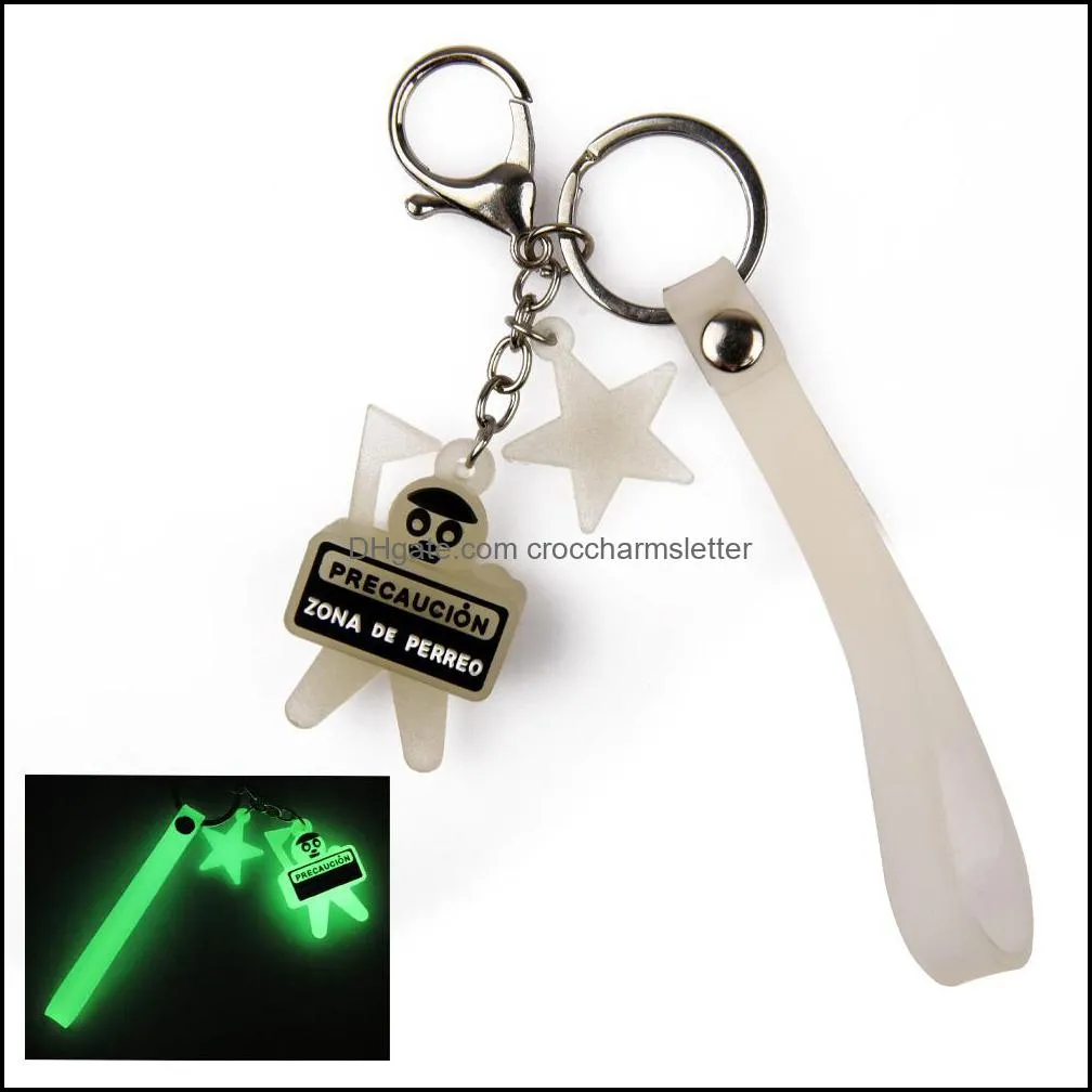 3d pvc keychain popular bad bunny croc shoe charm glow in dark soft pvc rubber keychains with your own logo for promo croccharmsletter