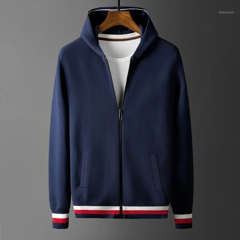 Men's Sweaters Jacket Male 2022 Spring Hooded Cardigan Sweater Handsome Casual Cotton Long Sleeve Top Wear