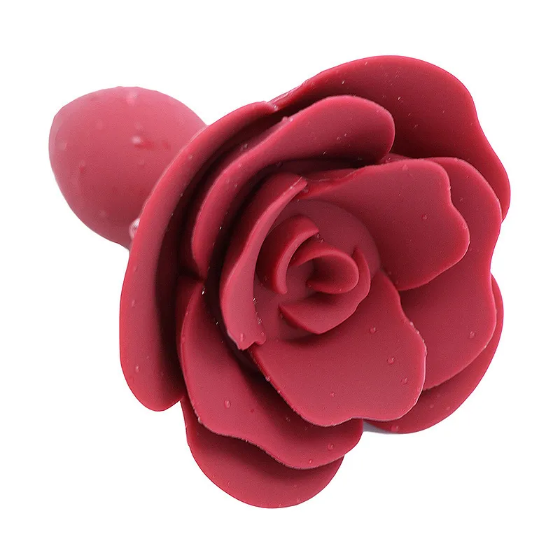 Giocattoli in silicone liscio, in acciaio, con fiore di rosa, dilatatore anale per donne/uomini, dildo anale per adulti._voghion.com