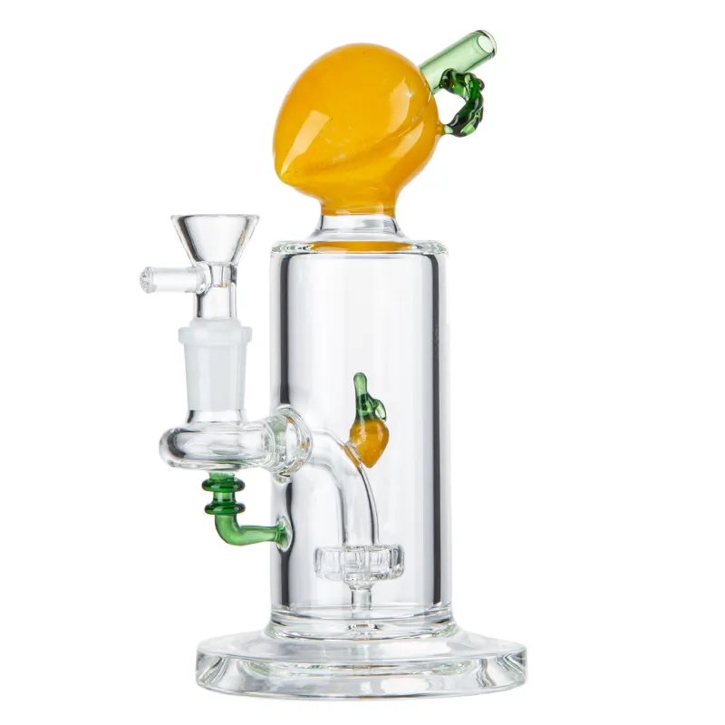 Creative Design Water Pipes Peach Shape Glass Bongs 3D Fruit in the Bong 7 Inch Oil Dab Rigs With Bowl DHL20093