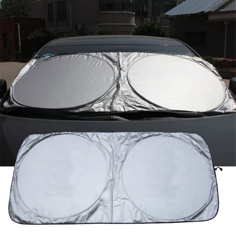 Parasole per auto da 150 * 70 cm per parabrezza Interni automobilistici Protezione UV Isolamento termico Copertura dello scudo Tende da sole pieghevoli