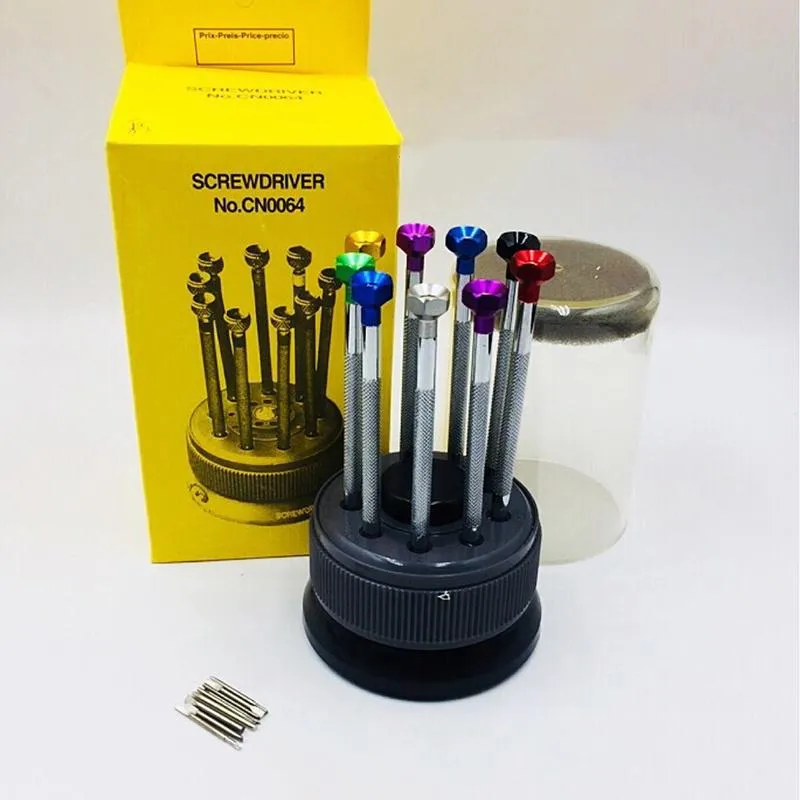 Kits de ferramentas de reparo 9 pçs pinos de link de pulseira de relógio relógios remoção de banda ferramenta de relojoeiro kit de chave de fenda de liga de aço reparo