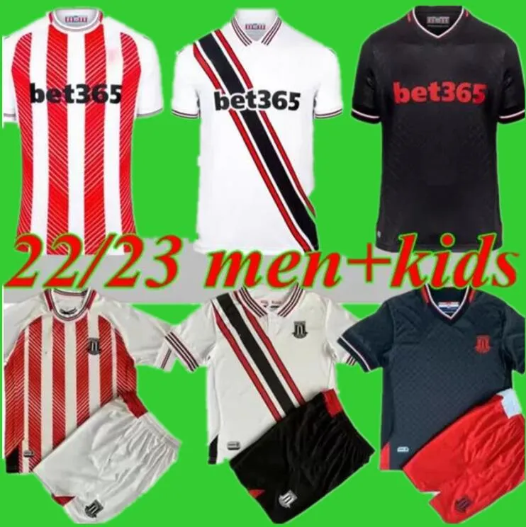 22 23 Stoke City Mikel Campbell Maglie da calcio Smith Fletcher Powell Brown Clucas Kit di casa 2022 2023 Baker Men Kid Kit Kit Shirts Uniforms 111