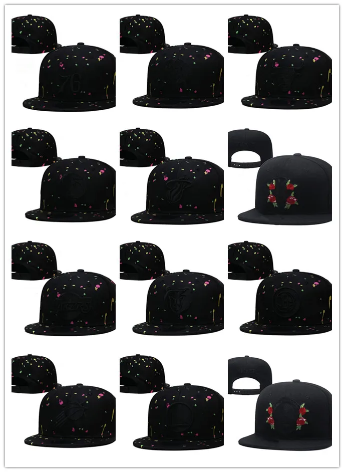 Nuovo cappello da basket nero snapback regolabile cappelli snapback berretto da uomo cappellino da squadra mix match all