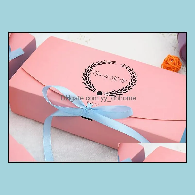 10pcs Especially For U Pink Paper Cake Box Party Gift Packaging Box For Chocolate Cookie Candy Package Wedding Gift Packing