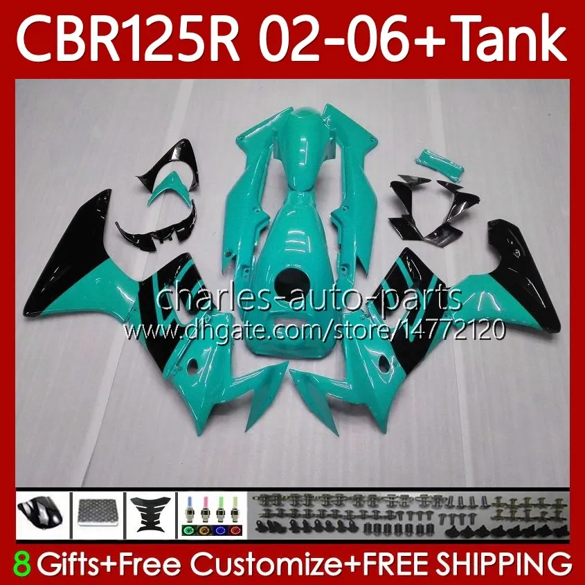 + Réservoir OEM Carénages pour HONDA CBR 125R CBR 125 R CC CBR125R 2002 2003 2004 2005 2006 Corps Cyan brillant 124No.109 CBR-125 CBR125RR 02-06 CBR-125R 125CC 02 03 04 05 06 Carrosserie