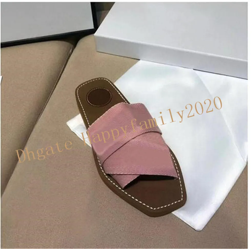 EEW 203 outdoor slipper schoenen vrouwen CHIOE CLOE woody tote muilezels platte sandalen slides designer canvas slippers beige wit zwart 35-42 0A2S0