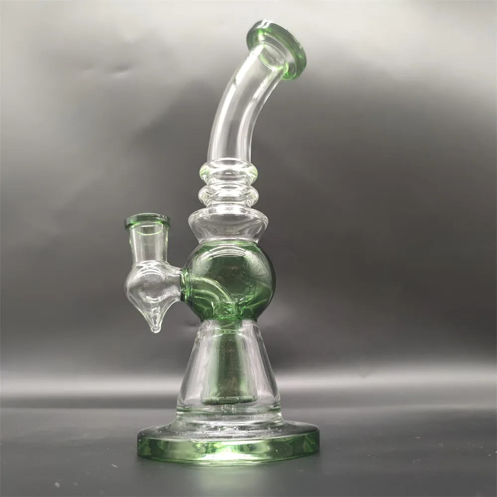 8inc Green Tobacco Pipes Thick Glass Water Bongs Smoking Wax Water Pipe Hookahs Accessories With 14mm Bowl