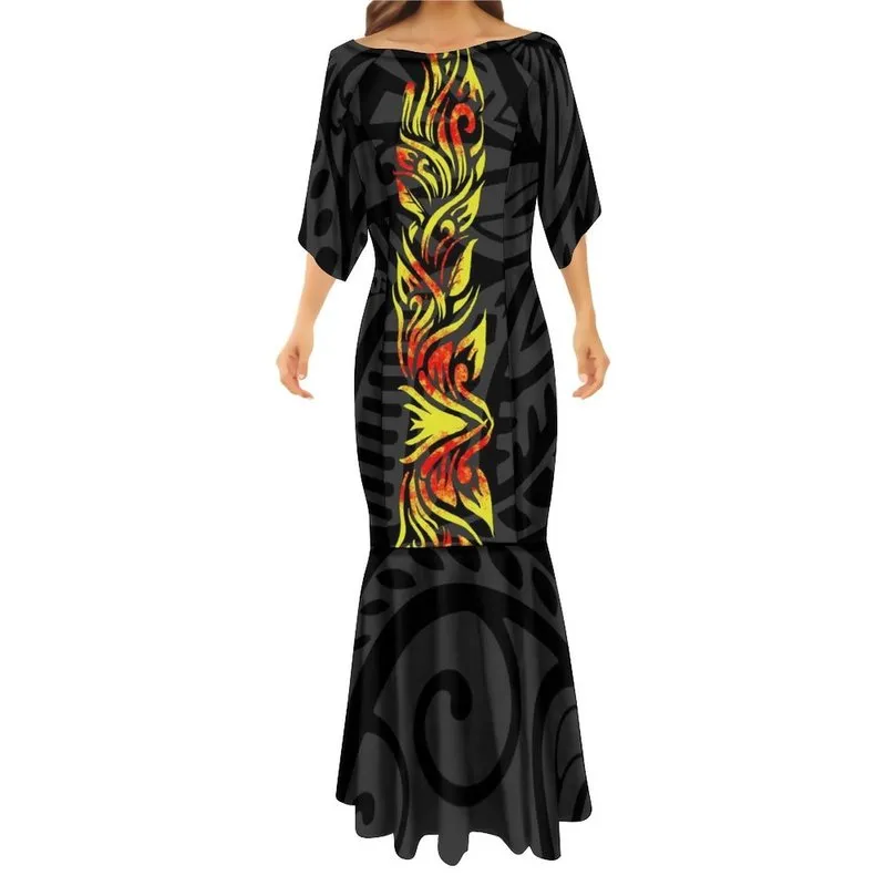 samoan mermaid dress New Design Summer Polynesian Custom Made On Demand Tube Top Fishtail Dresses Samoan Ethnic Style Personality Mermaid Dress