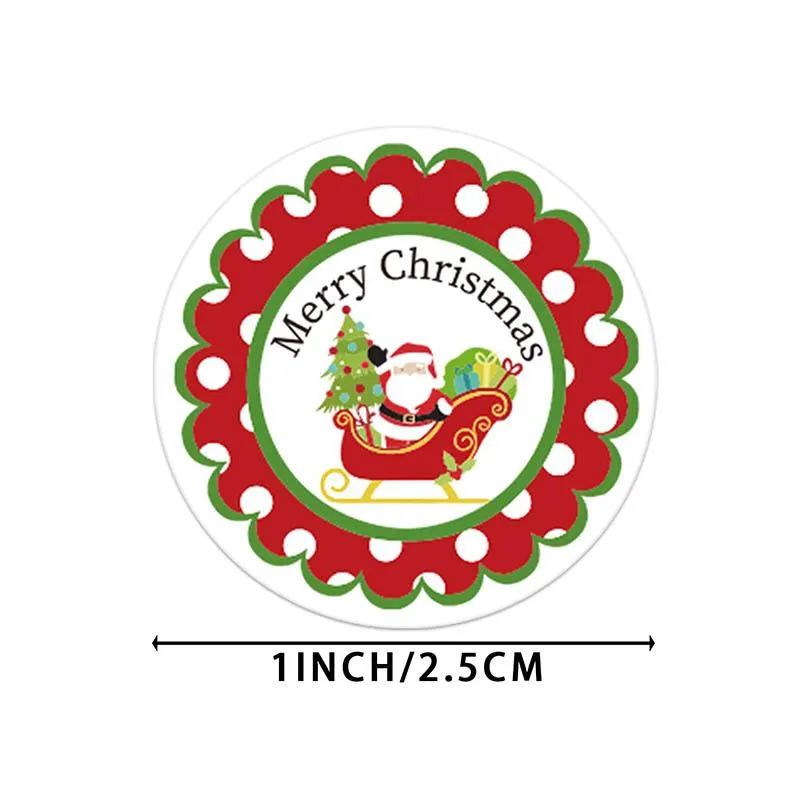 500pcs 2.5cm Christmas Round Stickers Decoration Labels Envelope