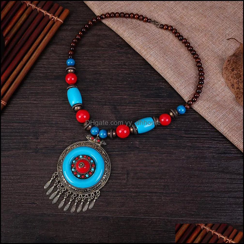 bohemian necklaces vintage beaded necklaces pendants ethnic bohemian boho lucky jewelry statement necklac yydhhome