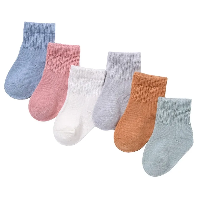 Lawadka 6Pairsset Born Boy Cotton Girl Autumn Winter Baby Socks para meninas desenho animado listrado Infant Thing 220721