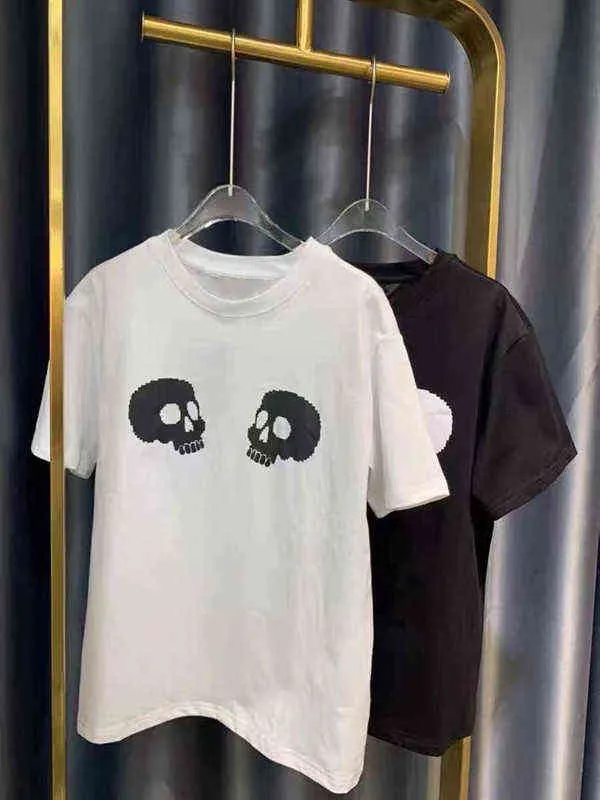 T-shirt en coton d'été design de designer pour hommes et t-shirt lâche couple de style italien skull hip hop hop hop manche s-xxl.