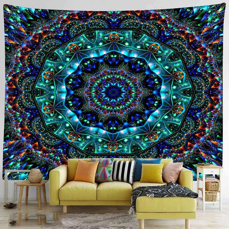 Sepyue Mandala Carpet Wall Hanging Hippie Room Wall Decorations Psychedelic Tapestry Boho Home Decor Coluidoscope J220804