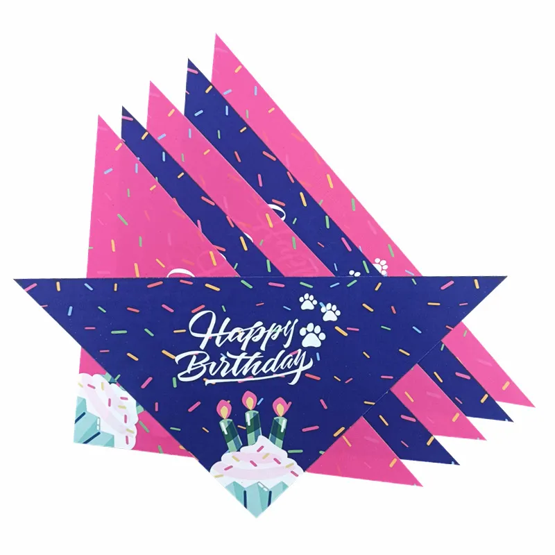 Pet Écharpe Triangle Écharpes Colliers Fête D'anniversaire Chien Chat Salive Serviette Chat Chiot Mignon Triangles Écharpes Animaux Vêtements Décoration BH6496 WLY