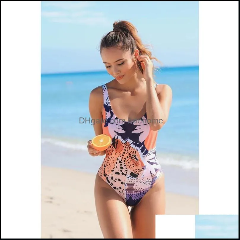 Sexy Swimsuit Women One Piece Push Up Monokini Fashion Swimwear Female Tiger Print Bathing Suit Elegant Bodysuit Bikini 2022