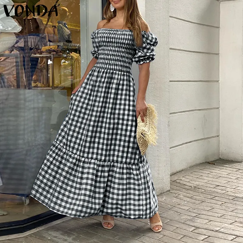 sachin and babi light blue dress Green Plaid Maxi Dress Women Summer Vintage Long Puff Sleeve Square Collar  Ankle-Length Polyester from Dhgate Basic & Casual Dresses