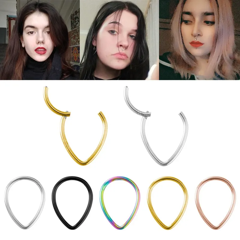 Gångjärnssegment näsring septum piercing båge ögonbrynen