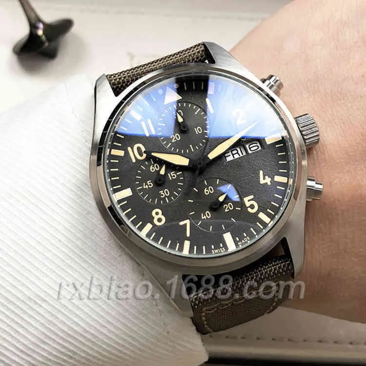 Designer IWCS Watch Hight Quality Chronograph Luxury Watches For Men Mechanics Wristwatch Fighter Luminous Waterproof S Pilot Top eshop Original