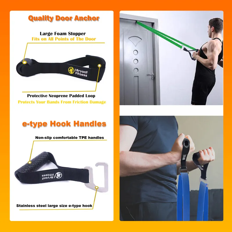 Heavy Duty Resistance Band Exercise Pilates Bar With Etype Hook