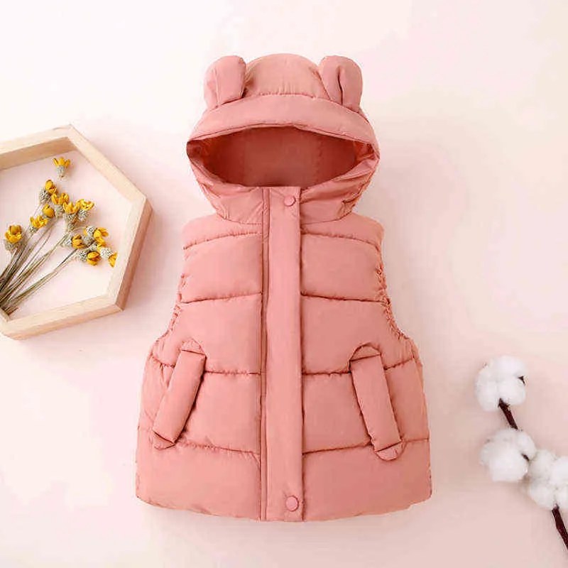 Winter Warm Jacket Vest Boys And Girls 2-8 Year Old Baby Hooded Down Jacket Fashion New Korean Version casual Childrens Clothing J220718