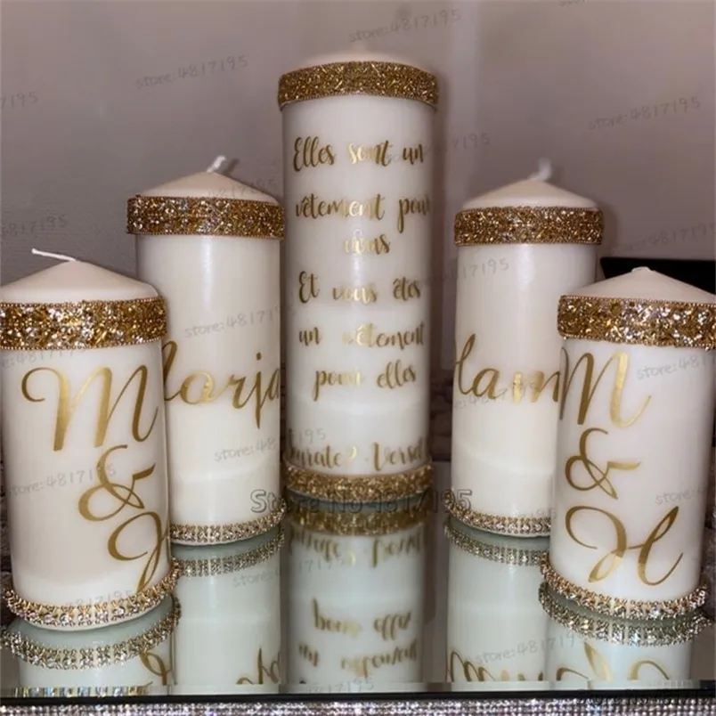 Anpassade klistermärken för Candle Decor Sourate 2 Verset 187 Citat Vinyl Decal Unikt bröllopsljus Klistermärke Special Souvenir 220621