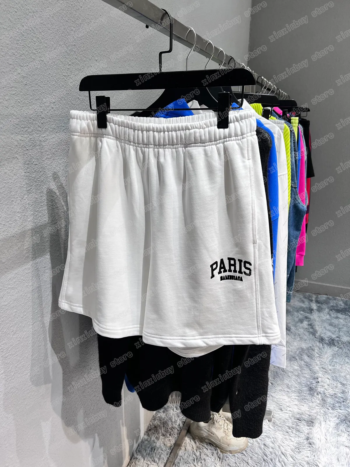 22SS Herren Damen Designer Shorts Hosen Paris Frankreich Druck Frühling Sommer Baumwolle Hose Freizeithose Schwarz Weiß Xinxinbuy XS-L