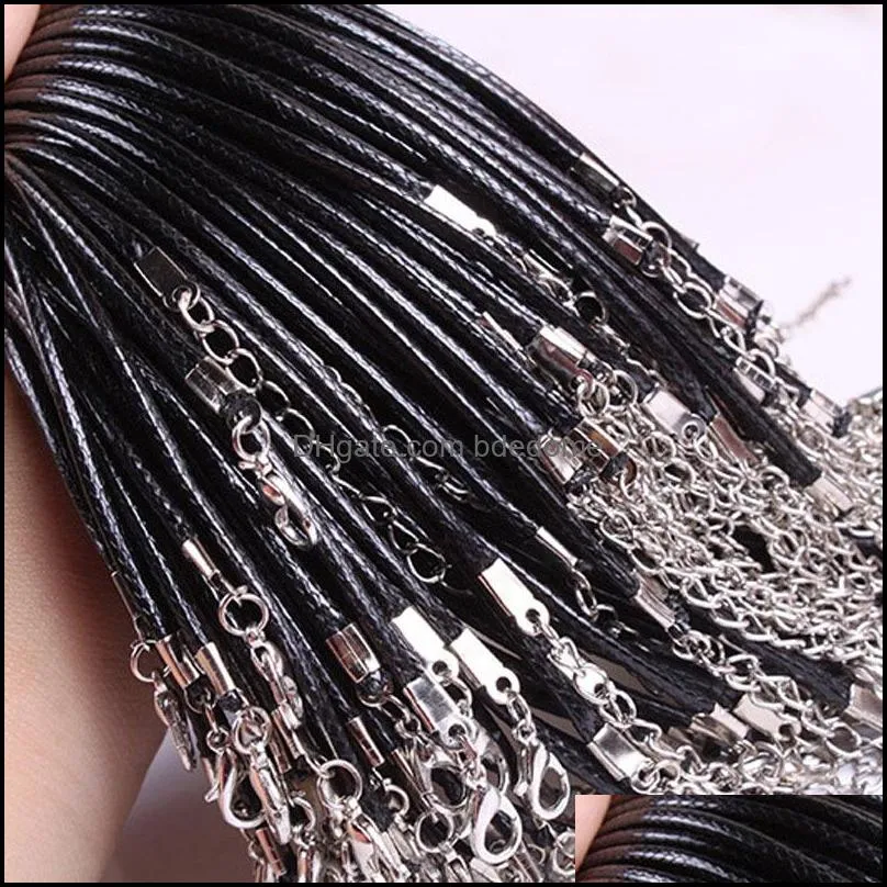 Chains Chokers Necklaces Twisted Braided Rope Black Leather Cord Chain Necklace String Rope For Women Rope Leather Necklaces