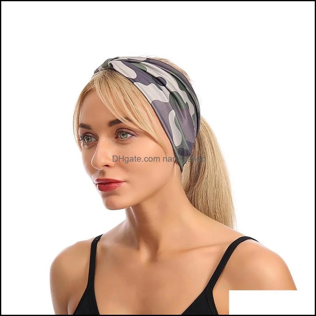 Elastic Cross-printing Bouquet Headband Sport Headwear Hair Accessory For Men Women opaska do wlosow