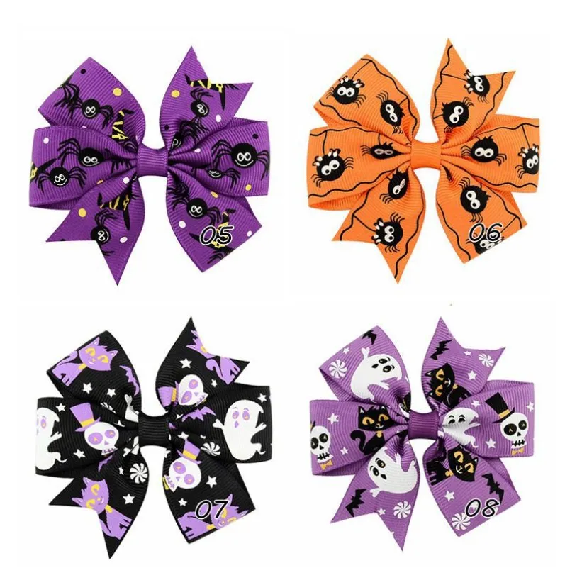 Hair Bows Clips Halloween Bow Grosgrain Ribbon Accessories For Girls Baby Toddlers Kids5602889