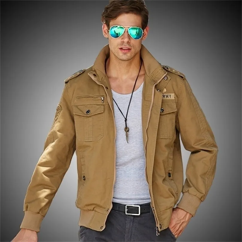 Frühling Herbst Militärjacke Männer Flug Pilot Jacke Männer Windjacke Bomber Jacken Mantel Armee Chaqueta Hombre Plus Größe 201128