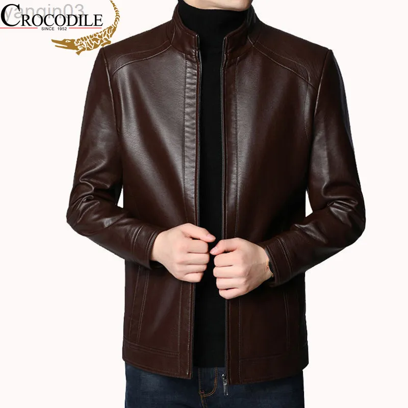 Krokodyle Streetwear Casual Blezer Jackets Man Mężczyzna Mężczyzna Kurtka skórzana kurtka Slim Fit Jackets Spring Fall Wear L220801